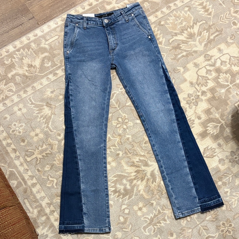 Joe's Jeans Two-Tone Flare Jeans - Light and Dark Blue